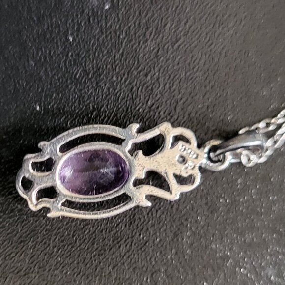 February's Birthstone Amethyst Necklace Sterling Silver Stamped (925) - Picture 15 of 15